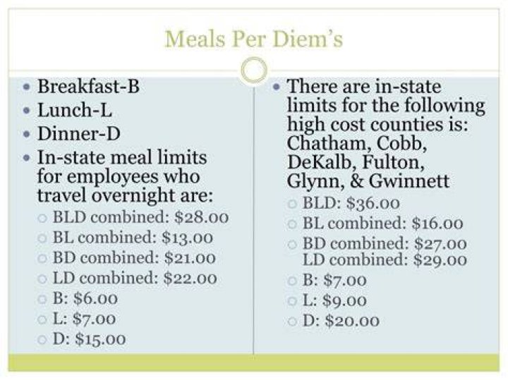 Are meals included in per diem?