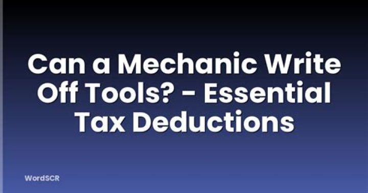 Can a mechanic write off tools on taxes 2020?