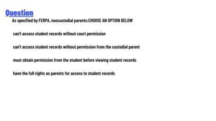 Do noncustodial parents have rights to student records?