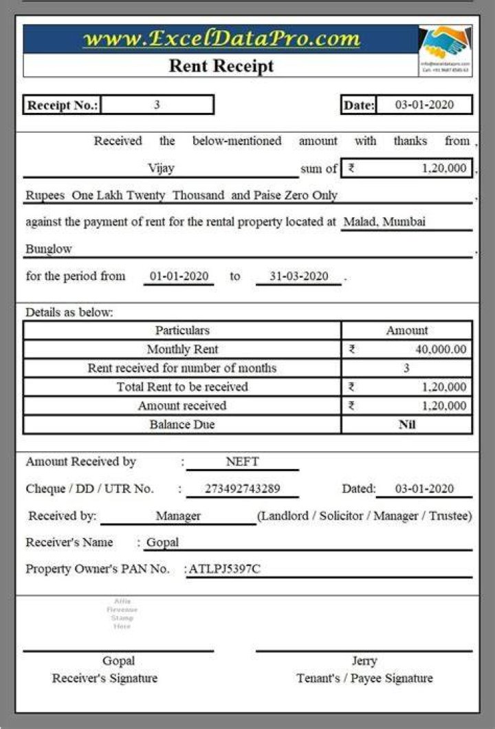 How can I prove my rent receipt?