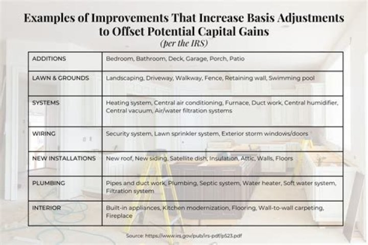 How do home improvements affect capital gains?