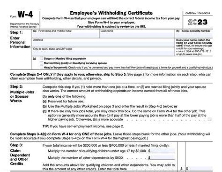 How do I fill out a W-4 with the IRS?