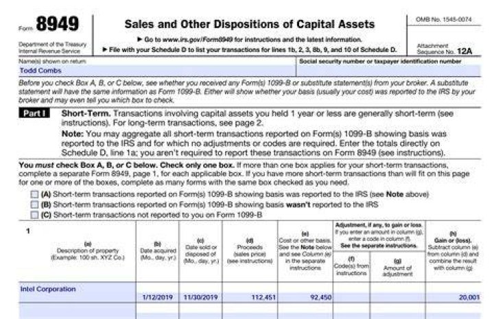 How do I fill out form 8949 for sale of house?