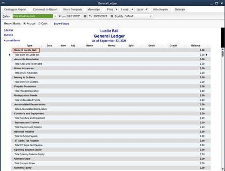 How do I find the general ledger in QuickBooks?