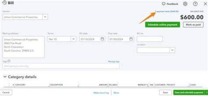 How do I reverse a partial payment in QuickBooks online?