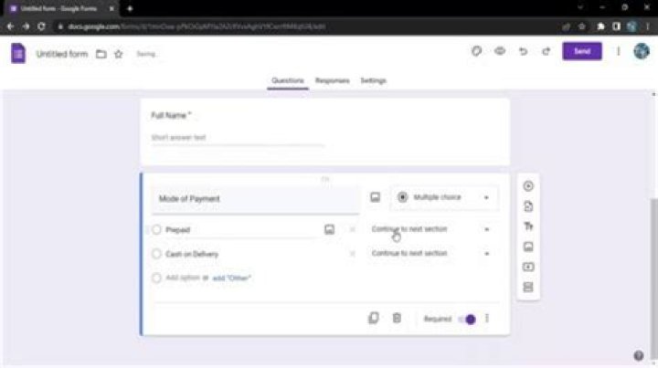 How do I skip a section in Google forms?