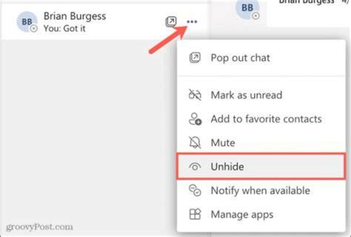 How do I unhide Microsoft chat?