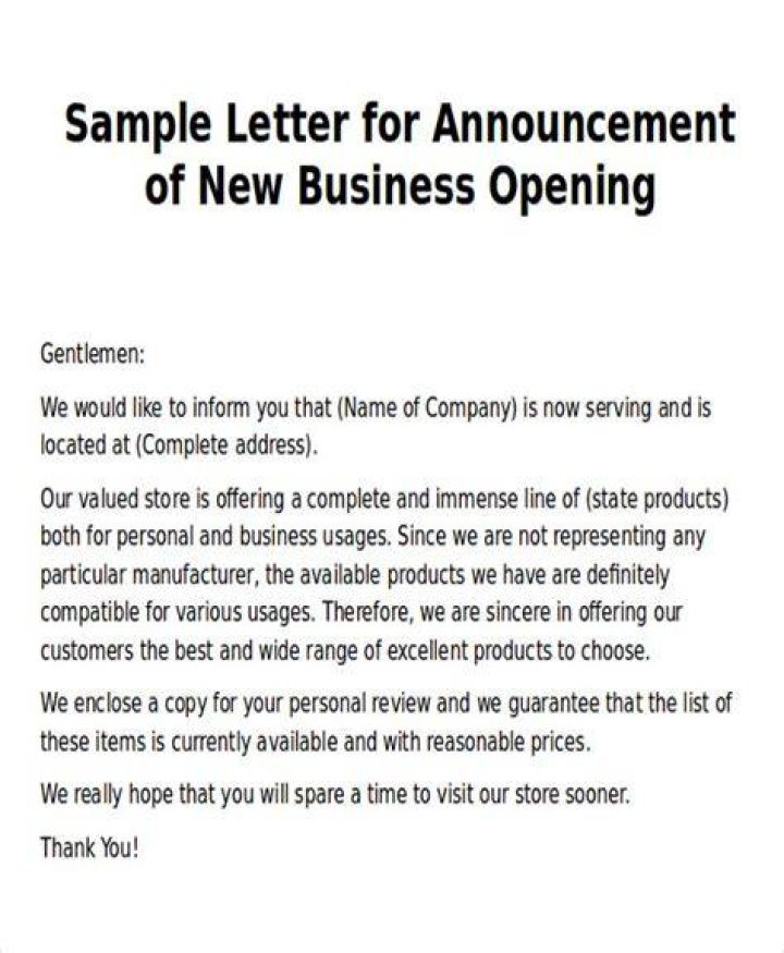 How do you announce a new business?