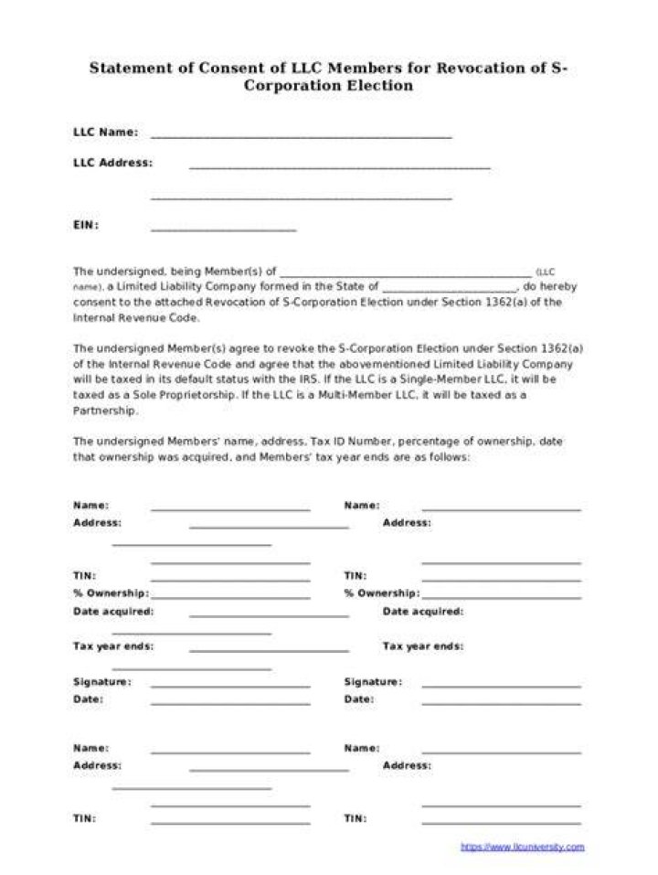 How do you revoke an S election for an LLC?
