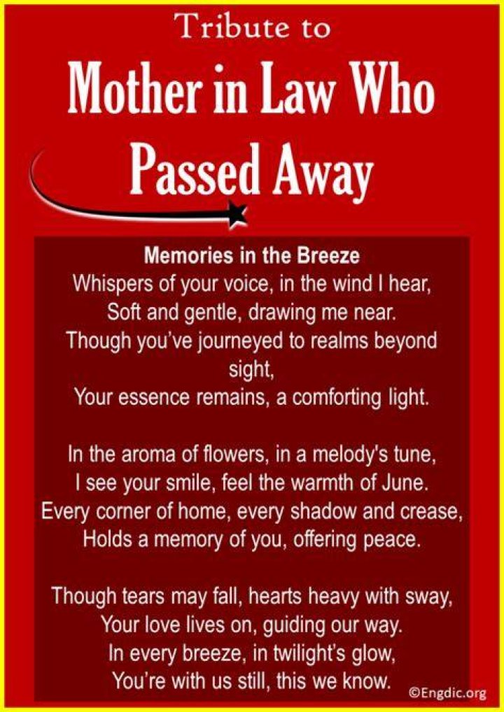 How do you say mother in law passed away?