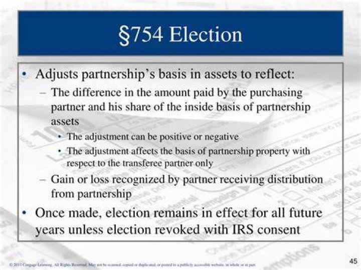 How is a 754 election made?