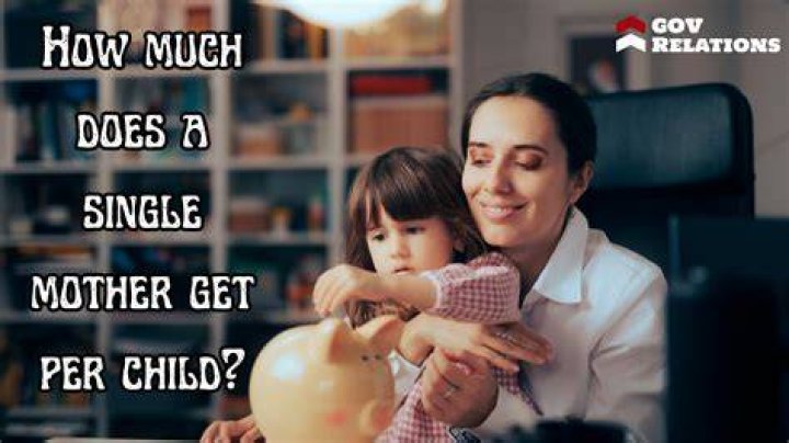 How much does a single mother with two children get in benefits?