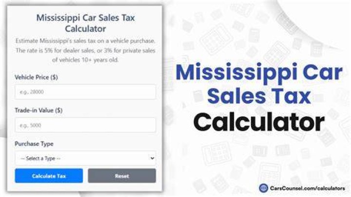 How much is tax on a car in Mississippi?