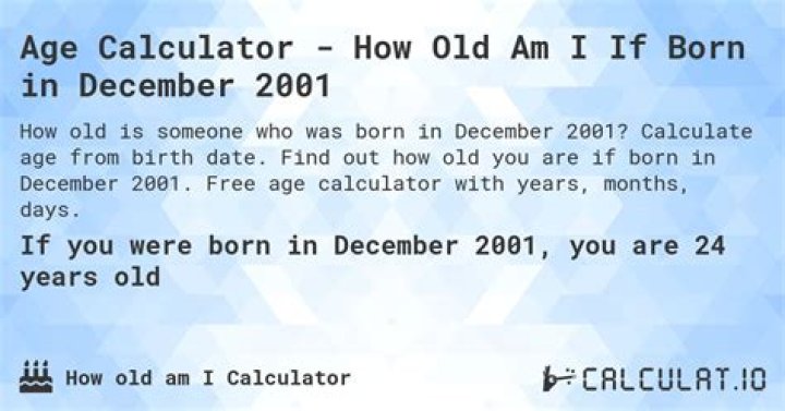 How old will I be if I was born December 18 2001?
