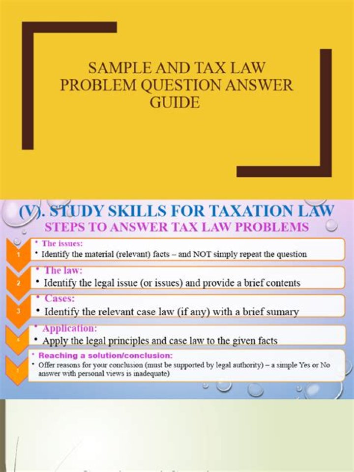 How to answer the tax question and answer?