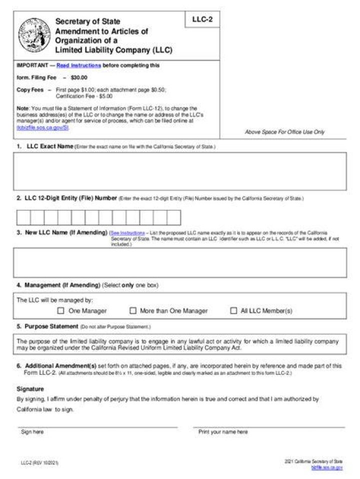 How to file a form llc-2 in California?