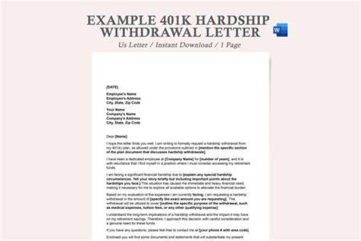 How to request a hardship withdrawal from a 401k?