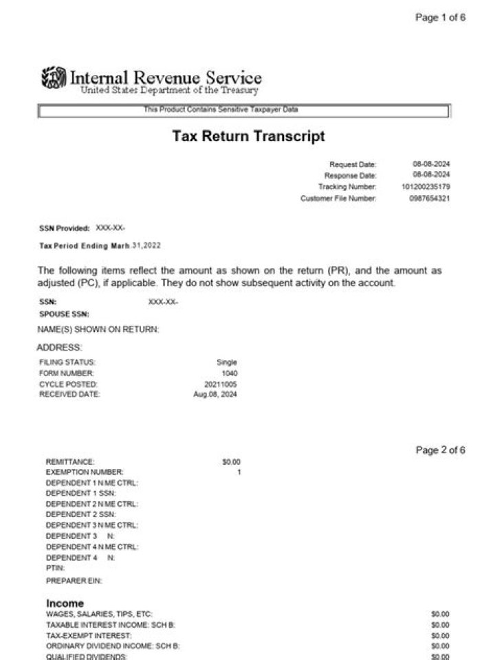 How to request a transcript of a tax return?