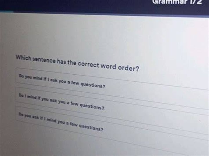 Is a few questions correct?