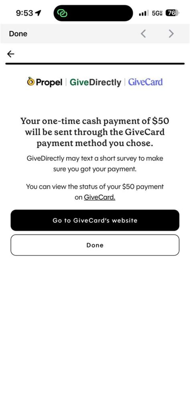 Is GiveDirectly a one time payment?