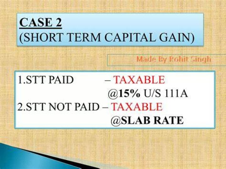Is short term capital gain taxable if STT paid?