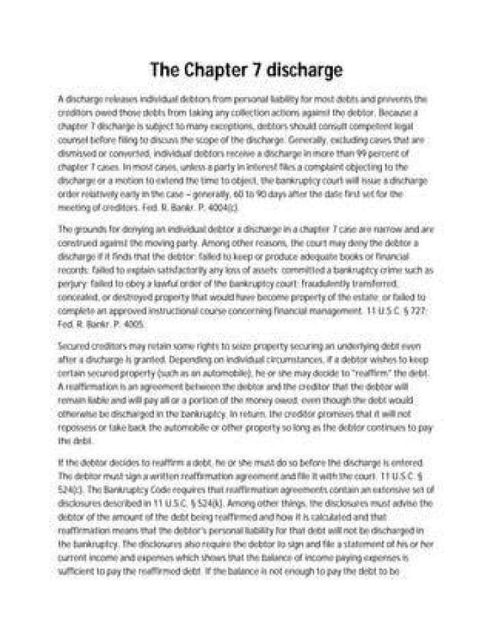 Is the mortgage included in Chapter 7 discharge?