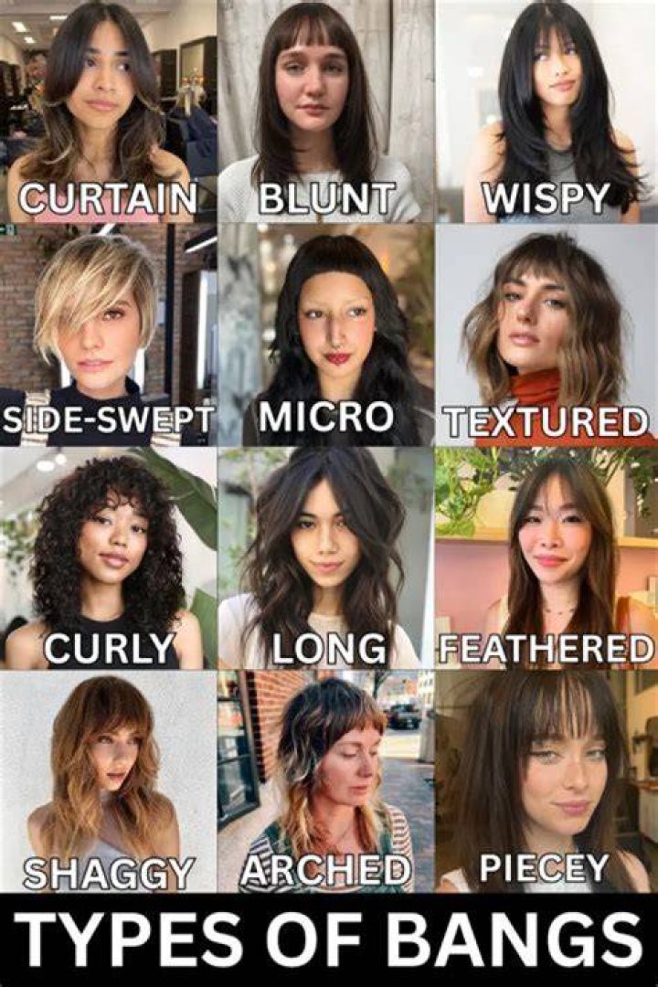 What are 5 basic types of bangs?