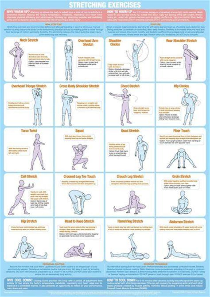What are the 3 types of warm ups or stretches?