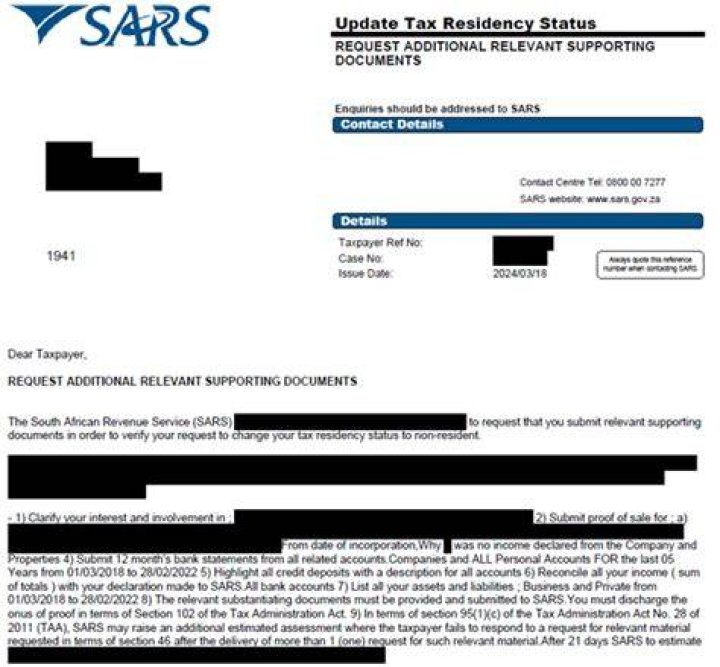 What does SARS Code 3920 mean?