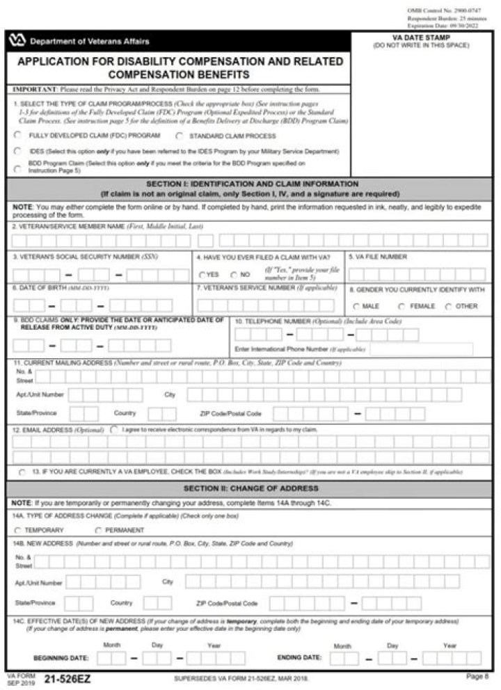 What form is VA disability income reported on?