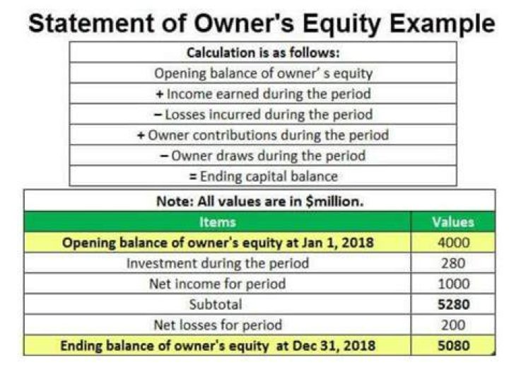 What included in owner equity?