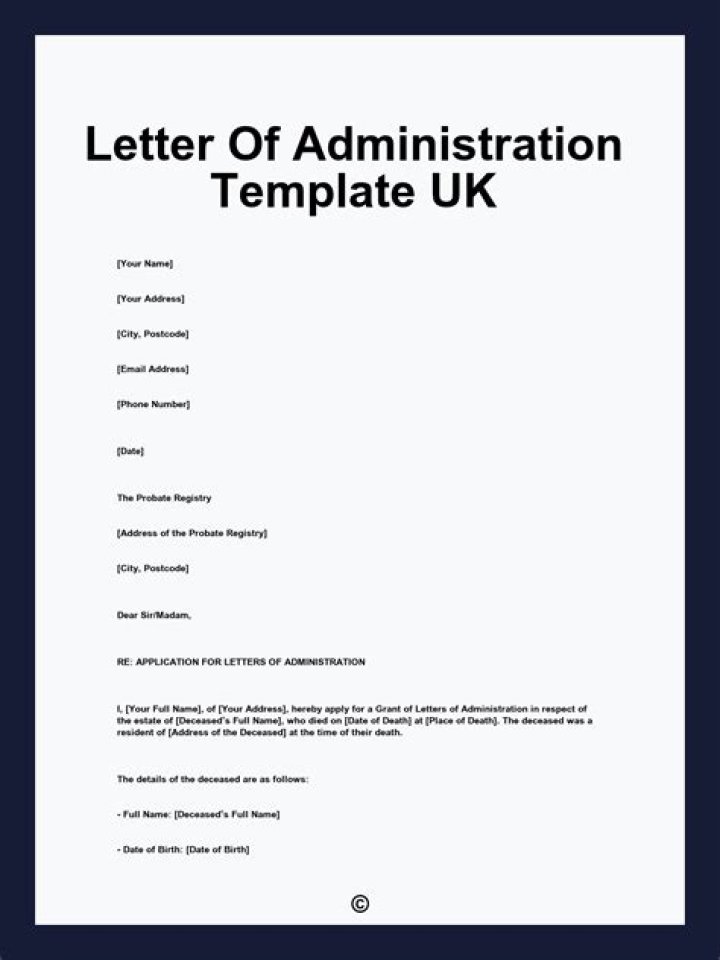 What is a Letter of Administration for an estate?