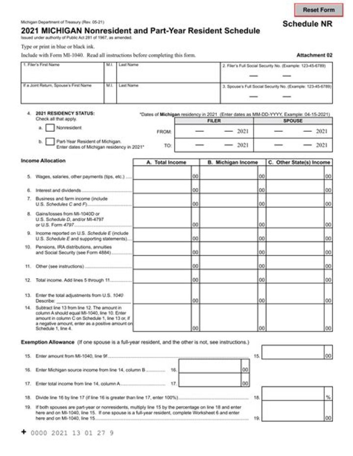 What is a part year resident in Michigan?