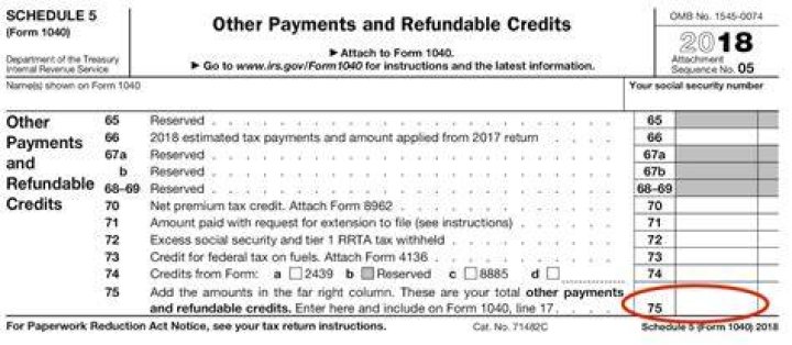 What is a Schedule 5 tax form 2018?