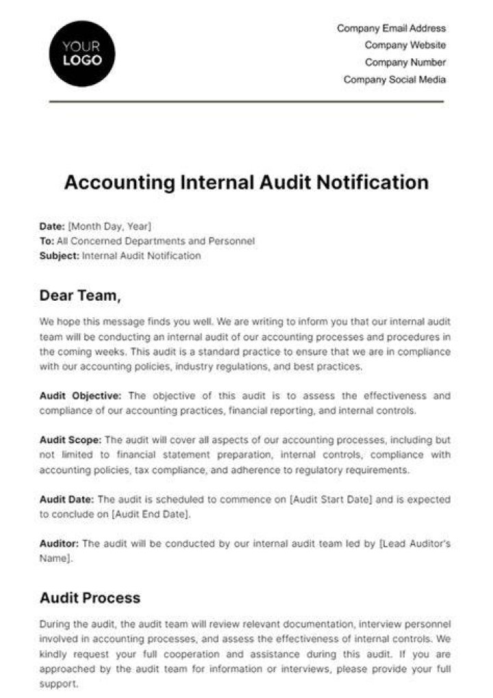 What is an audit notification letter?