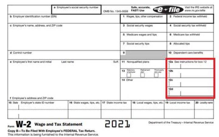 What is Box 12a for on w2?