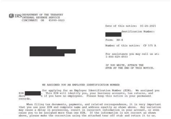What is EIN number issued by IRS?