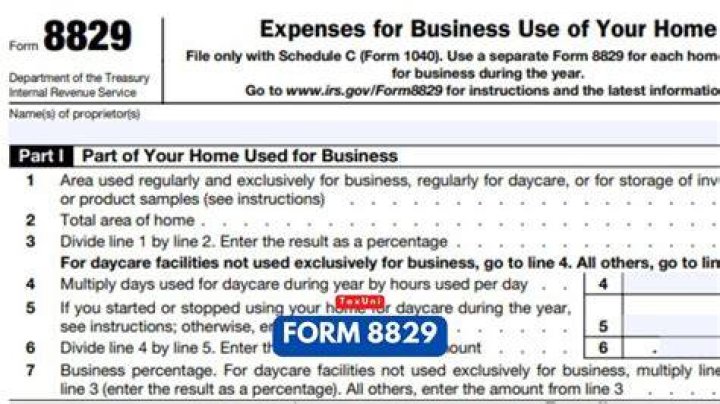 What is federal tax Form 8829?