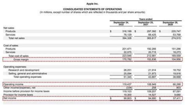 What is not included on income statement?
