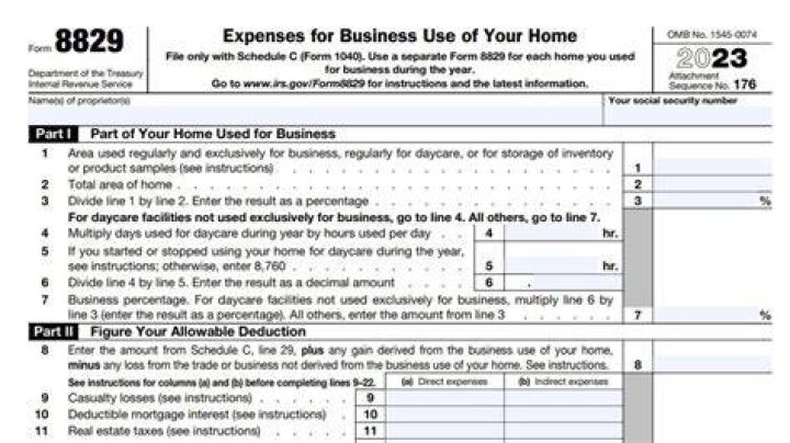 What is reported on Form 8829?