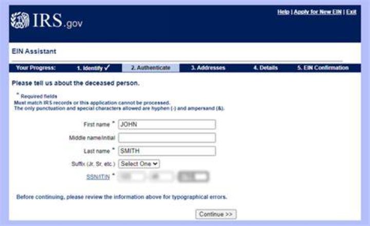 What is the Ein number for an estate?