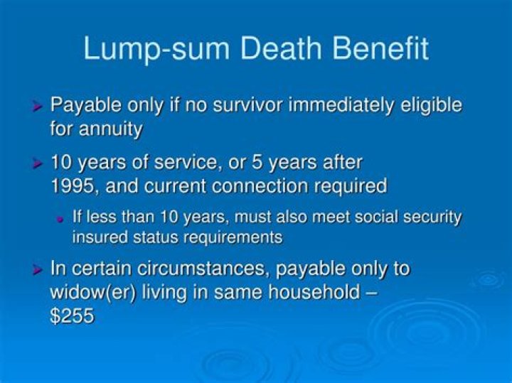What is the lump sum death benefit option?