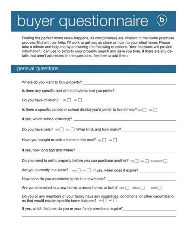 What questions should I ask a potential home buyer?