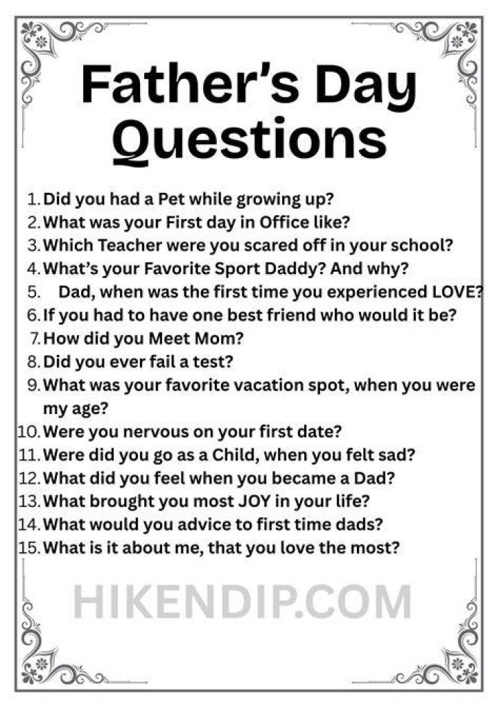 What questions should I ask my dad before he dies?