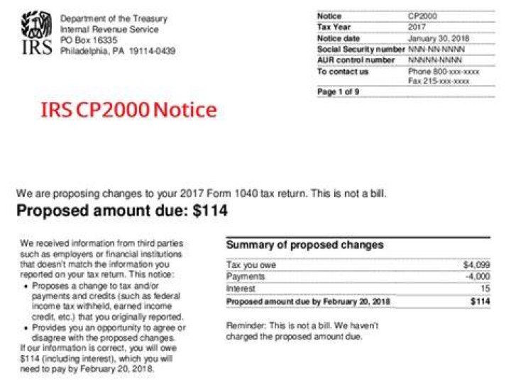 When does the IRS send you a CP2000 notice?