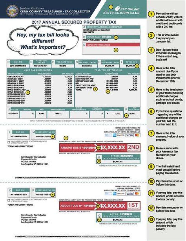 When does the Los Angeles County Treasurer send out the tax bill?