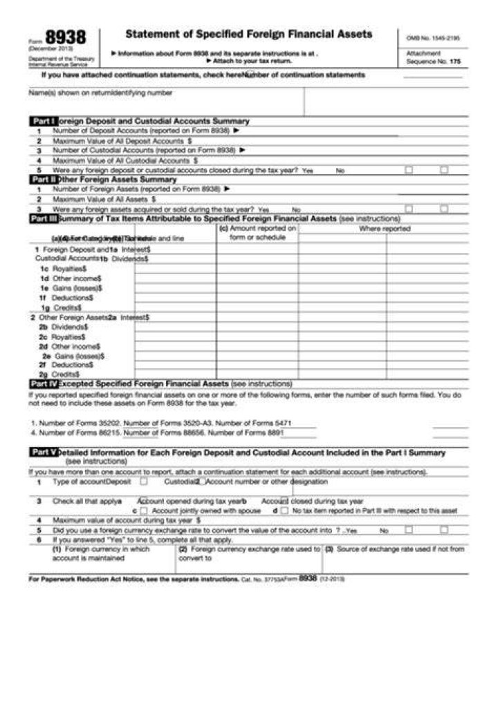 When to use Form 8938 for foreign financial assets?