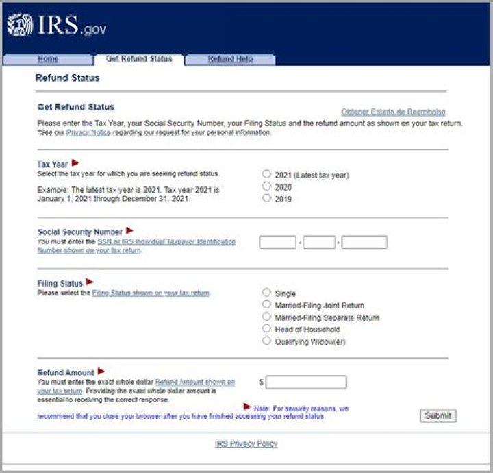 Where can I find the status of my tax refund?