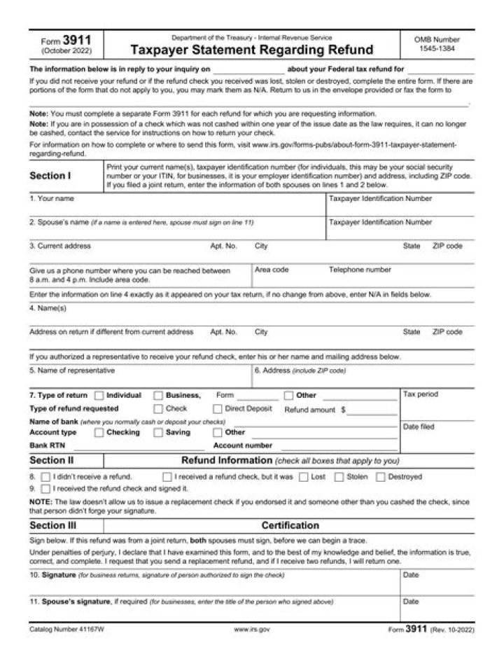 Where do I mail IRS form3911?