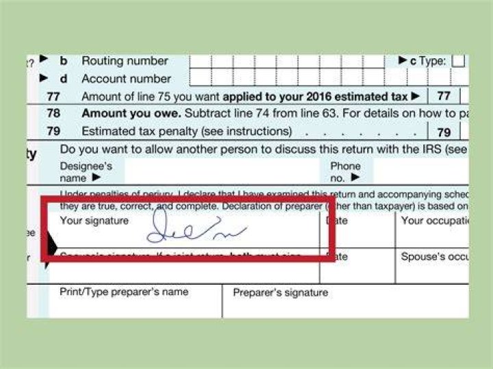Where is the signature page on tax return?